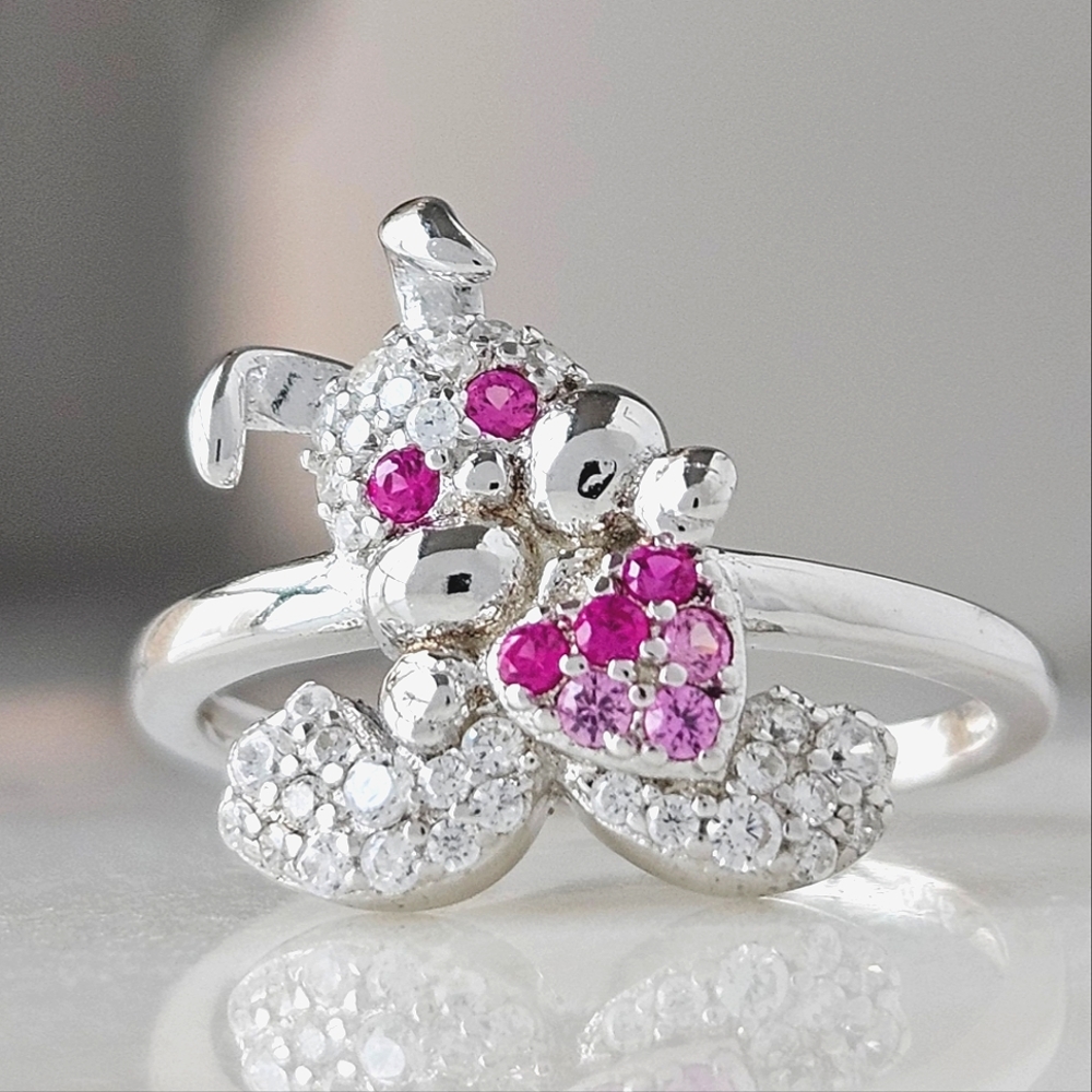 RARE Bunny Heart Ring, 925 Sterling Silver Charmed Aroma 2018 Easter